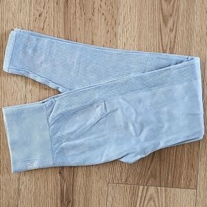 PINK Victoria's Secret Ribbed Sky Blue Leggings, Size Extra Small